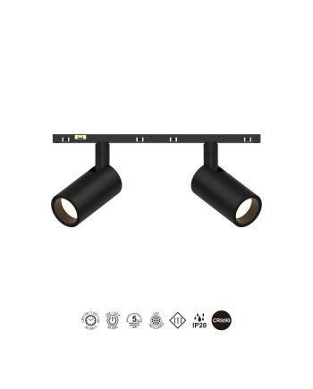 MAGNETO mini * FOCO LED 5W+5W  38º NEGRO